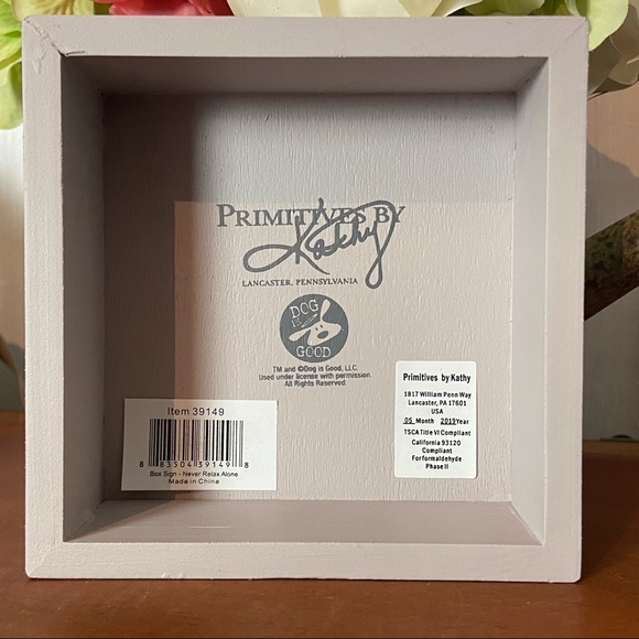 Primitives By Kathy Wood Box Sign Decor - Dog Never Relax Alone - NEW! - Picture 7 of 12